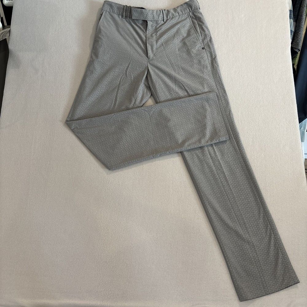 RLX Ralph Lauren 32x34 GRAY Geometric Performance Golf Pants Stretch EXCELLENT